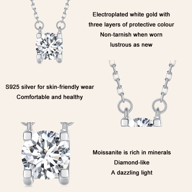 Collana placcata in oro bianco con ciondolo in moissanite scintillante in argento sterling S925, MSN005