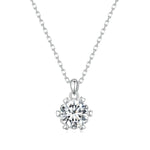 Collana placcata in oro bianco con ciondolo esagonale in moissanite in argento sterling S925, MSN006