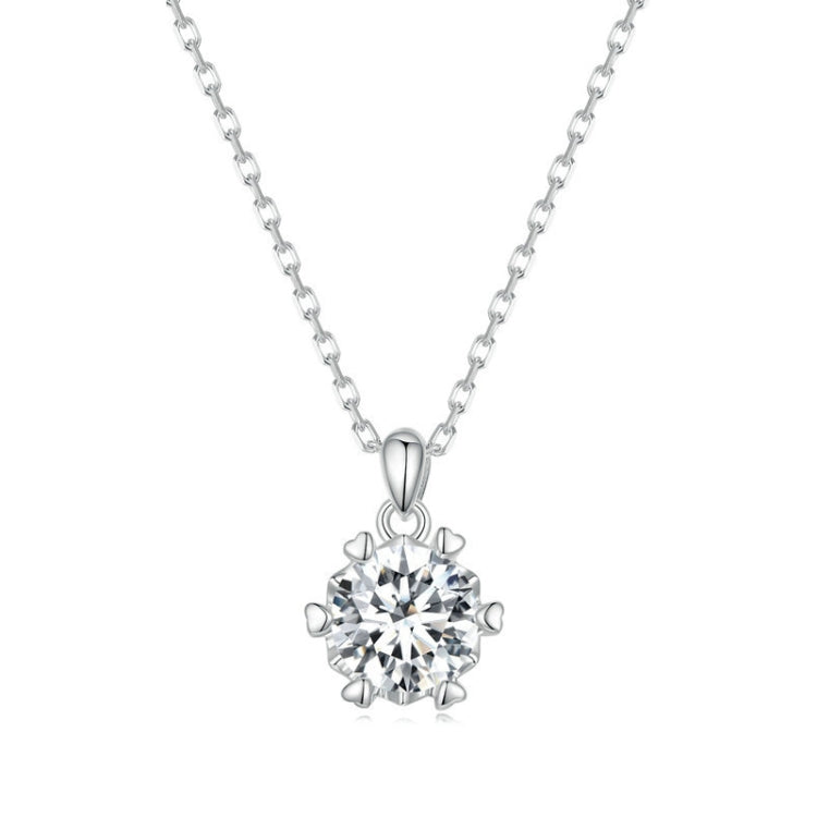 Collana placcata in oro bianco con ciondolo esagonale in moissanite in argento sterling S925, MSN006