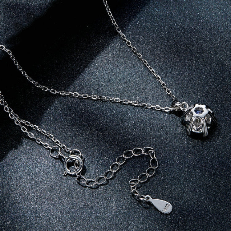 Collana placcata in oro bianco con ciondolo esagonale in moissanite in argento sterling S925, MSN006
