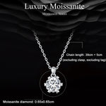Collana placcata in oro bianco con ciondolo esagonale in moissanite in argento sterling S925, MSN006
