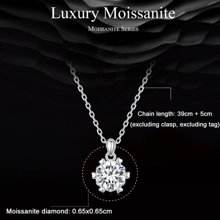 Collana placcata in oro bianco con ciondolo esagonale in moissanite in argento sterling S925, MSN006