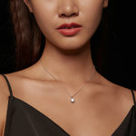 Collana placcata in oro bianco con ciondolo esagonale in moissanite in argento sterling S925, MSN006