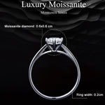 Bracciale placcato in oro bianco con anello in moissanite a sei artigli in argento sterling S925, No.6, No.7, No.8, No.9, No.10
