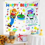Panno da appendere per foto per bambini con layout di compleanno, 150x200cm Velvet