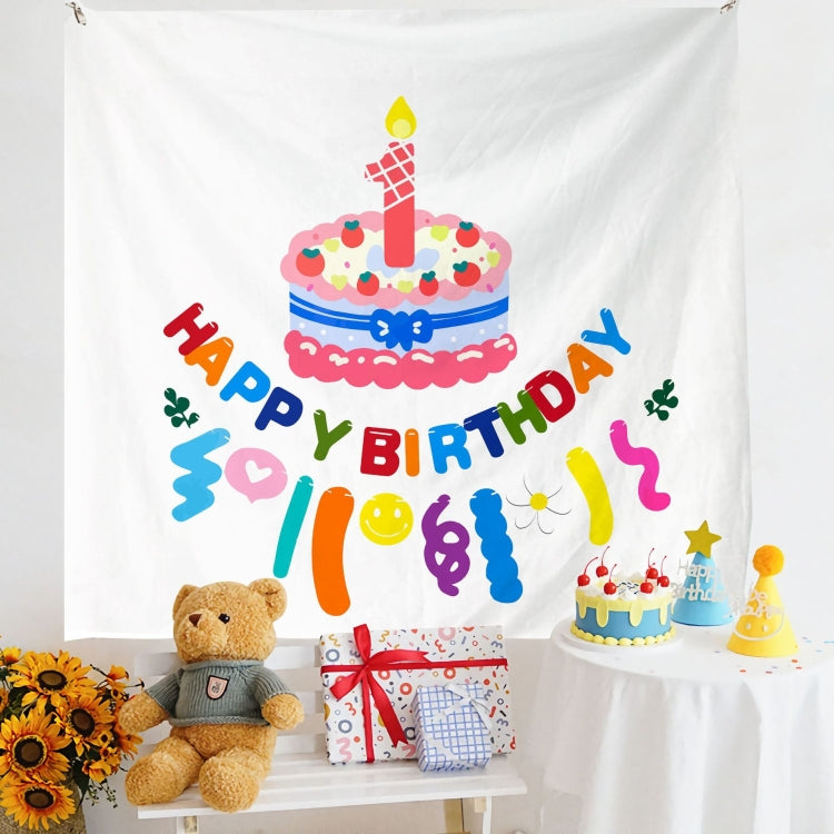Panno da appendere per foto per bambini con layout di compleanno, 150x200cm Velvet