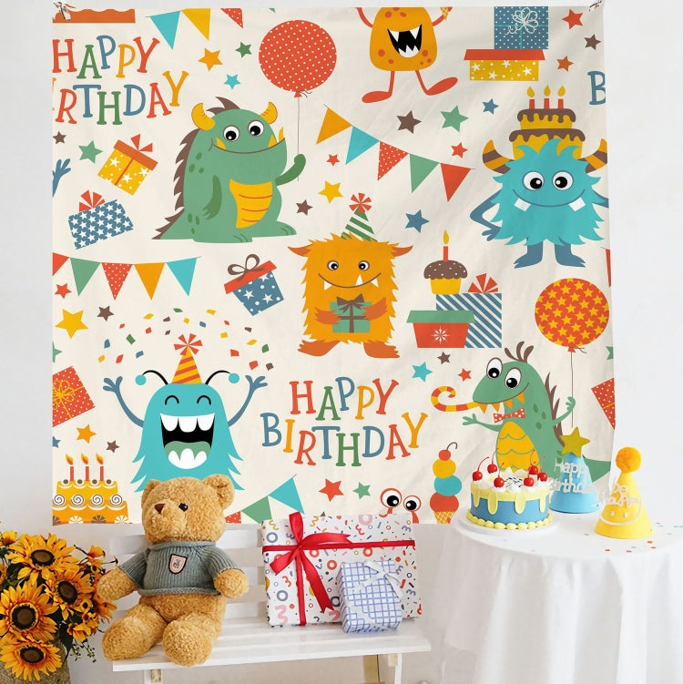 Panno da appendere per foto per bambini con layout di compleanno, 150x200cm Velvet