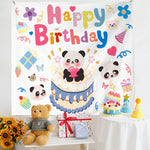 Panno da appendere per foto per bambini con layout di compleanno, 180x200cm Velvet