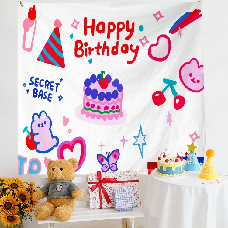 Panno da appendere per foto per bambini con layout di compleanno, 180x200cm Velvet