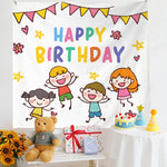 Panno da appendere per foto per bambini con layout di compleanno, 180x200cm Velvet