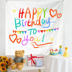 Panno da appendere per foto per bambini con layout di compleanno, 180x200cm Velvet