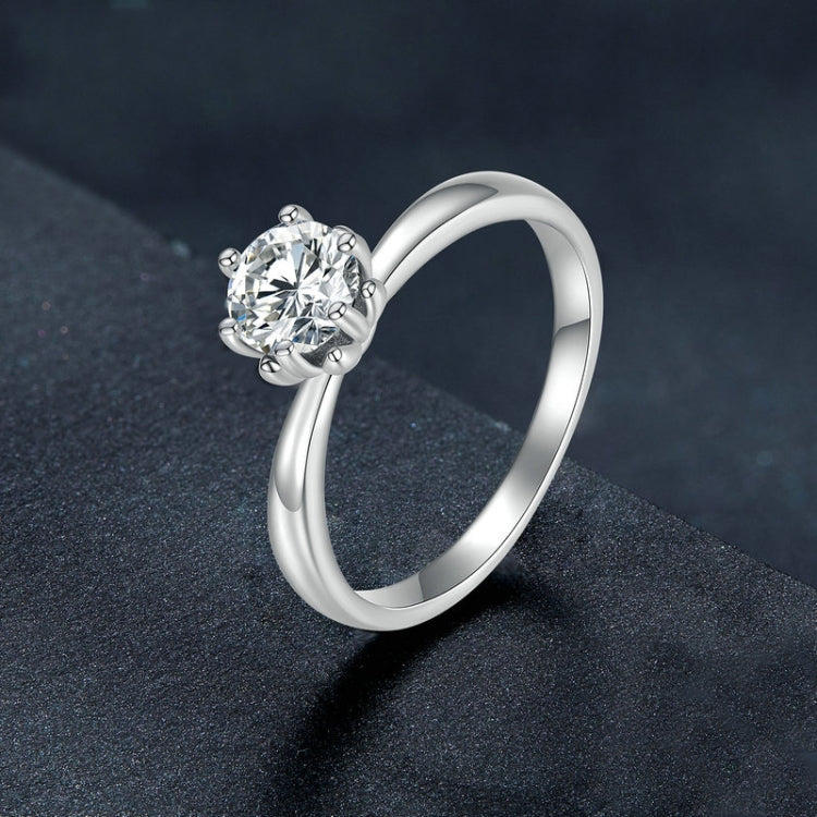 MSR006 Anello in argento sterling S925 con moissanite a sei artigli Gioielli placcati in oro bianco, No.6, No.7, No.8, No.9, No.10