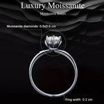MSR006 Anello in argento sterling S925 con moissanite a sei artigli Gioielli placcati in oro bianco, No.6, No.7, No.8, No.9, No.10