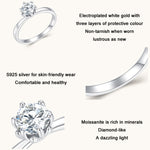 MSR006 Anello in argento sterling S925 con moissanite a sei artigli Gioielli placcati in oro bianco, No.6, No.7, No.8, No.9, No.10