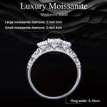 MSR009 Anello in moissanite placcato oro bianco con pizzo in argento sterling S925, No.6, No.7, No.8, No.9, No.10