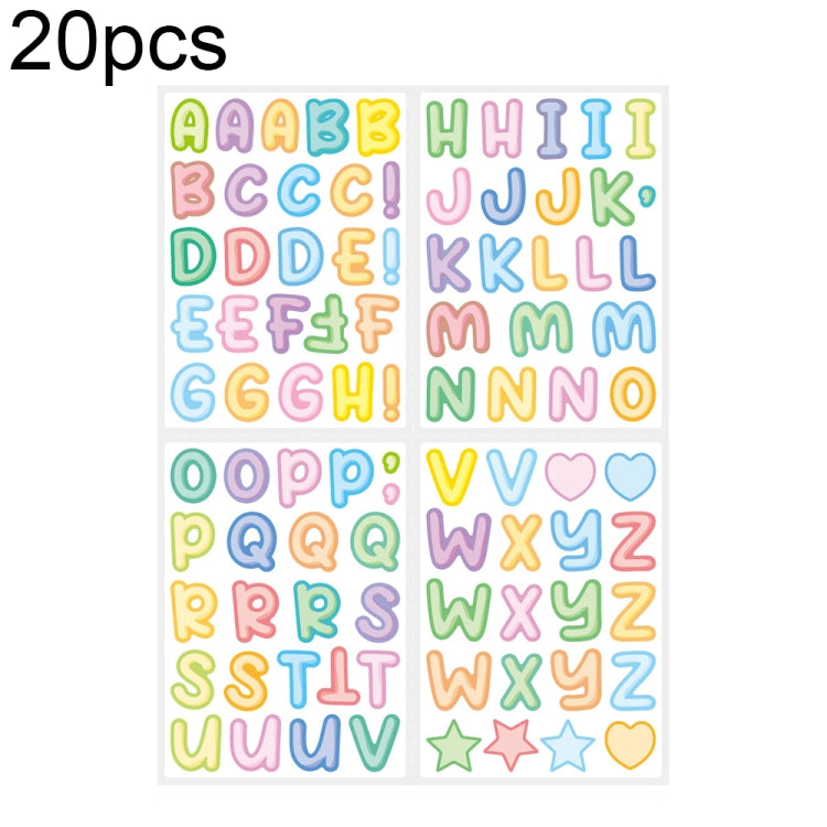20 PCS ZPKTZM Bambini Cartoni Animati Lettere Colorate Adesivi DIY Lunch Box Mark Adesivo Impermeabile, Waterproof Sticker