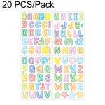 Set 20 adesivi lettere colorate impermeabili per bambini