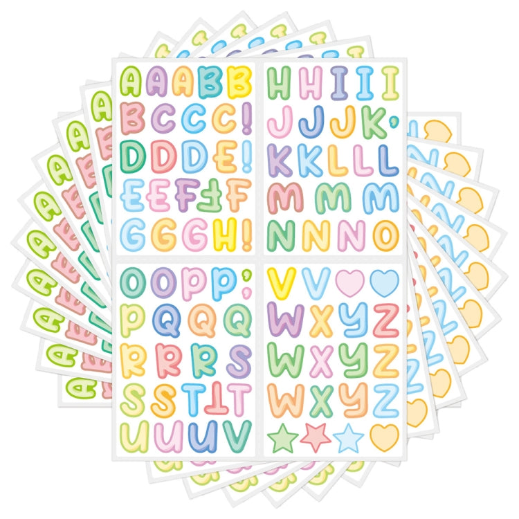 Set 20 adesivi lettere colorate impermeabili per bambini