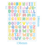 Set 20 adesivi lettere colorate impermeabili per bambini