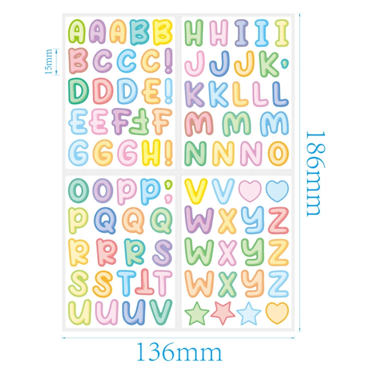 Set 20 adesivi lettere colorate impermeabili per bambini