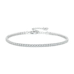 Bracciale in argento sterling S925 placcato oro bianco con zirconi pop, BSB097
