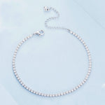 Bracciale in argento sterling S925 placcato oro bianco con zirconi pop, BSB097