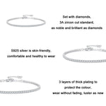 Bracciale in argento sterling S925 placcato oro bianco con zirconi pop, BSB097