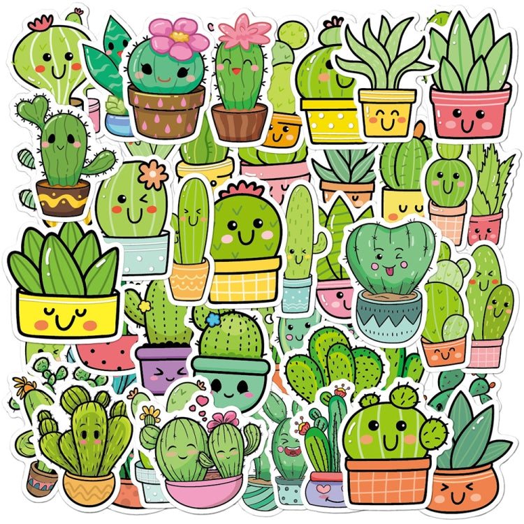 Set 3 adesivi impermeabili cactus in vinile 50 pezzi