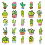Set 3 adesivi impermeabili cactus in vinile 50 pezzi