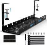 Vassoio per la gestione dei cavi estensibile sotto la scrivania, organizer per cavi in acciaio al carbonio, Stretchable Black, Stretchable 30.5-55CM