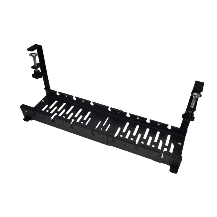 Vassoio per la gestione dei cavi estensibile sotto la scrivania, organizer per cavi in acciaio al carbonio, Stretchable Black, Stretchable 30.5-55CM