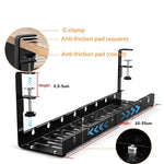 Vassoio per la gestione dei cavi estensibile sotto la scrivania, organizer per cavi in acciaio al carbonio, Stretchable Black, Stretchable 30.5-55CM