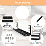 Vassoio per la gestione dei cavi estensibile sotto la scrivania, organizer per cavi in acciaio al carbonio, Stretchable Black, Stretchable 30.5-55CM