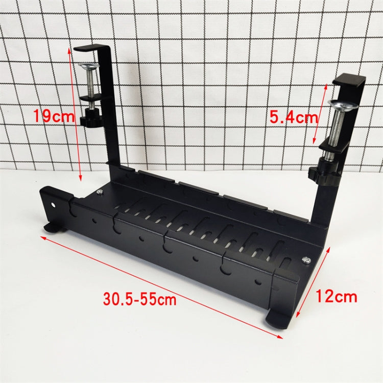 Vassoio per la gestione dei cavi estensibile sotto la scrivania, organizer per cavi in acciaio al carbonio, Stretchable Black, Stretchable 30.5-55CM