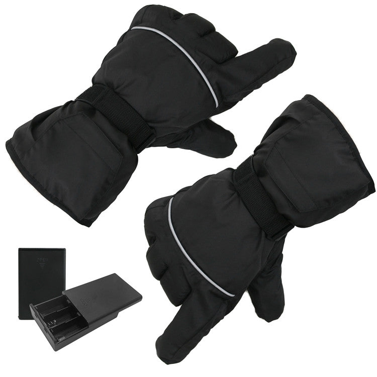 Guanti caldi riscaldati da sci per sport all'aria aperta, Black, Black+USB Cable