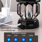 Lampada LED da campeggio con ricarica USB e luce regolabile