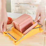 JA-958 2 pezzi Affettatrice per prosciutto affettatrice per carne per uso domestico Taglierina per uova da cucina a fette di banana, JA-958 Ham Slicer (White), JA-958 Ham Slicer (Yellow)