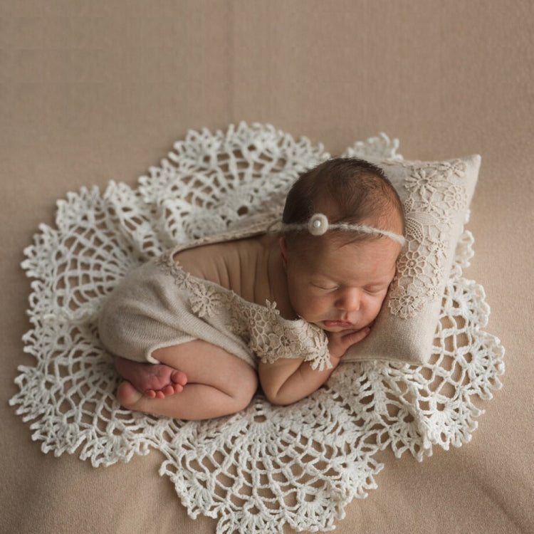 Coperta rotonda in pizzo cavo + vestito a cuscino Puntelli per fotografia per bambini, Blanket Suit(White), Blanket Suit(Pink), Blanket Suit(Light Blue), Blanket Suit(Light Green), Blanket Suit(Khaki), Blanket Suit(Beige)