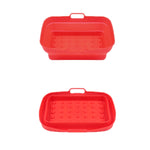 Tappetino per griglia per friggitrice ad aria 2 pezzi Teglia da forno in silicone resistente alle alte temperature, Large Round Red, Large Round Blue, Rectangular Dot Dark Blue, Rectangular Dot Green, Rectangular Dot Gray, Rectangular Dot Blue         ...