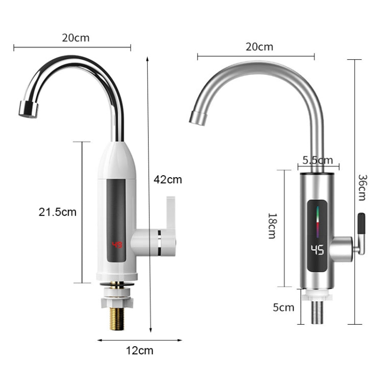 ZSW-D02 Display digitale per uso domestico intelligente Rubinetto elettrico per cucina calda istantanea, spina:, EU Plug, US Plug, UK Plug