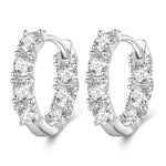 Orecchini in argento sterling S925 con zirconi a forma di fiore, BSE734