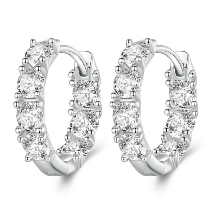 Orecchini in argento sterling S925 con zirconi a forma di fiore, BSE734