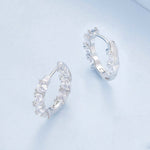 Orecchini in argento sterling S925 con zirconi a forma di fiore, BSE734