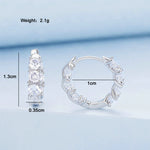 Orecchini in argento sterling S925 con zirconi a forma di fiore, BSE734