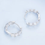 Orecchini in argento sterling S925 con zirconi a forma di fiore, BSE734