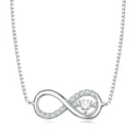 Collana in argento sterling S925 con zirconi Infinity Heart Endless Symbol, BSN276