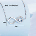 Collana in argento sterling S925 con zirconi Infinity Heart Endless Symbol, BSN276