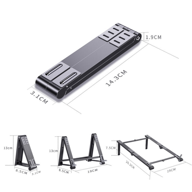 X23 3 in 1 supporto per tablet pieghevole in alluminio portatile, X23 (Grey), X23 (Silver)
