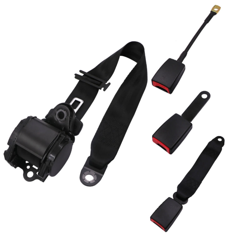 Cintura di sicurezza retrofit per auto universale a 3 punti con blocco di emergenza, Iron Bar Latch, Iron Buckle, Braided Straps