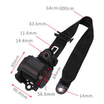 Cintura di sicurezza retrofit per auto universale a 3 punti con blocco di emergenza, Iron Bar Latch, Iron Buckle, Braided Straps
